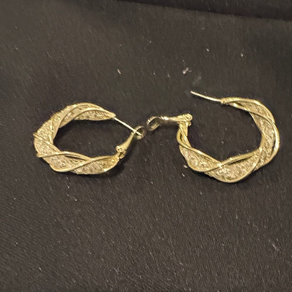 Elegant Gold-Tone Twisted Hoop Earrings